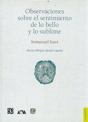 OBSERVACIONES SOBRE EL SENTIMIENTO DE LO BELLO Y LO SUB