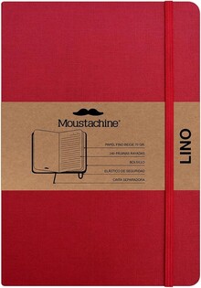 MOUSTACHINE CLASSIC LINEN HARDCOVER CLASSIC RED LINED MEDIUM