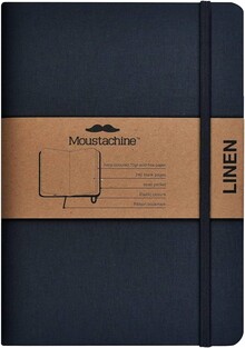 MOUSTACHINE CLASSIC LINEN HARDCOVER BLACK LINED MEDIUM