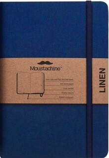 LIBRETA MOUSTACHINE CLASSIC LINO AZUL OSCURO - MEDIUM RAYADO