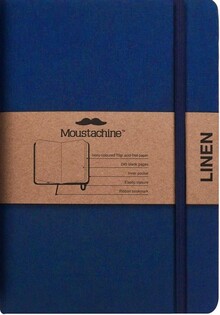 LIBRETA MOUSTACHINE CLASSIC LINO AZUL OSCURO - POCKET RAYADA