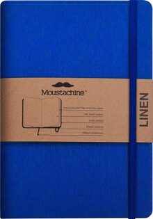 MOUSTACHINE CLASSIC LINEN HARDCOVER INDIGO BLUE LINED POCKET