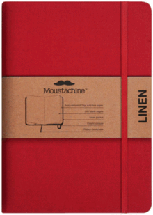 MOUSTACHINE CLASSIC LINO TAPA DURA ROJO INTERIOR RAYADO POCKET